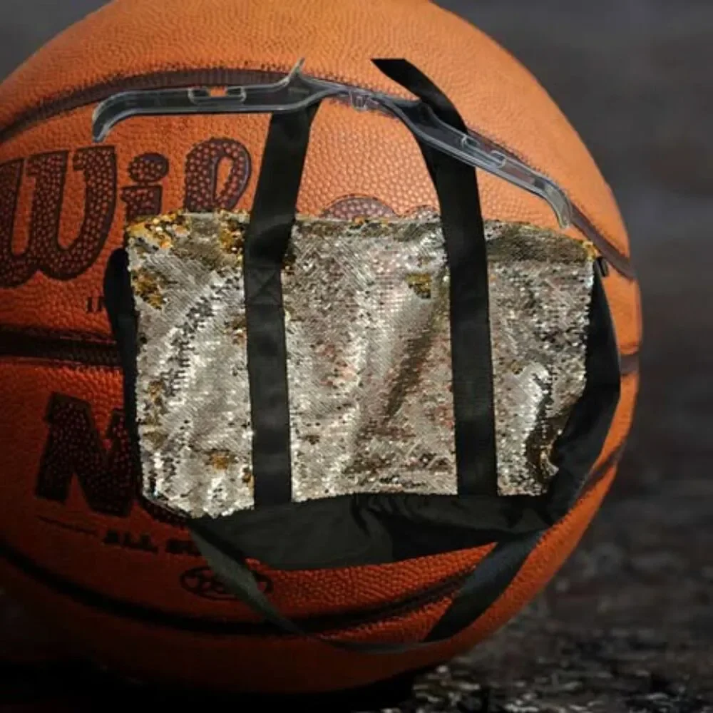 Justice Girl Hoops Flip Sequin Duffle Bag Gold/Sliver‎